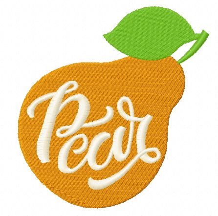Pear machine embroidery design