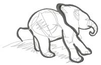 Elephant sketch 6 embroidery design