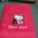 Embroidered Hello kitty with toy design on pink bath towel