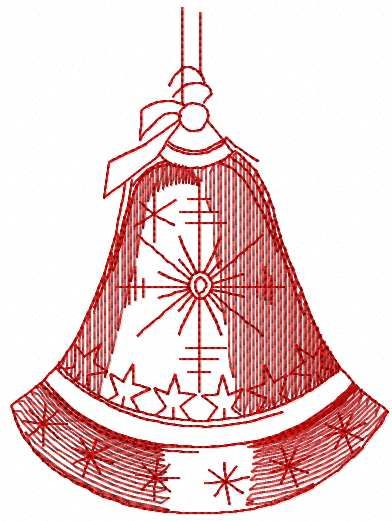 Christmas bell free embroidery design