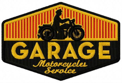 Garage logo machine embroidery design