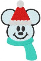Mickey snowman with scarf embroidery design
