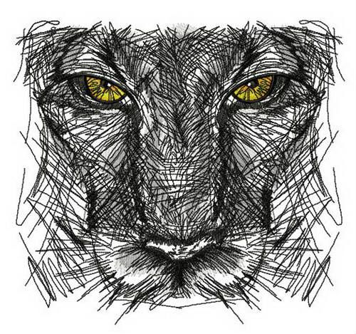 Predator's sketch machine embroidery design