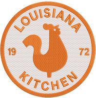 Popeyes Round Logo embroidery design
