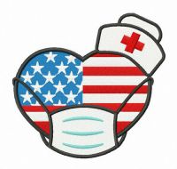 American nurses embroidery design