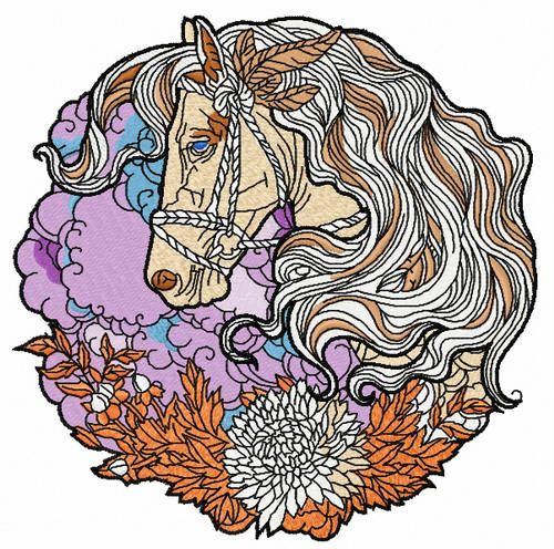 Romantic horse 3 machine embroidery design