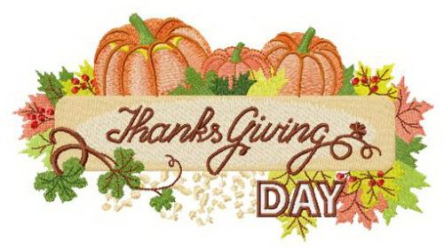 Thanksgiving Day decoration machine embroidery design