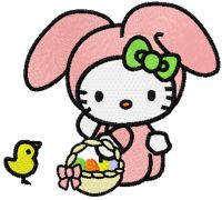 Hello Kitty Happy Easter  embroidery design