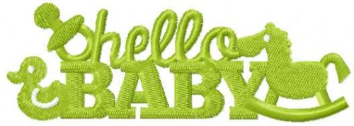Hello baby free machine embroidery design