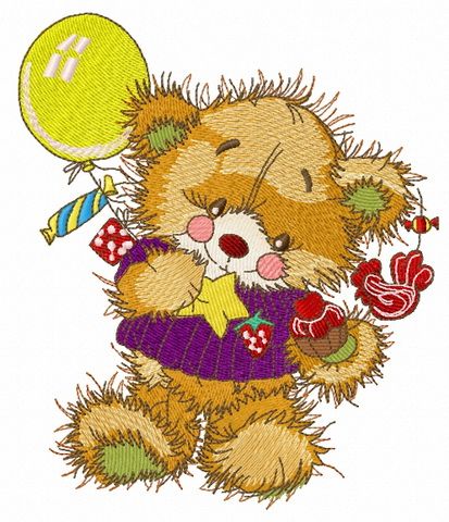 Teddy's birthday 2 machine embroidery design