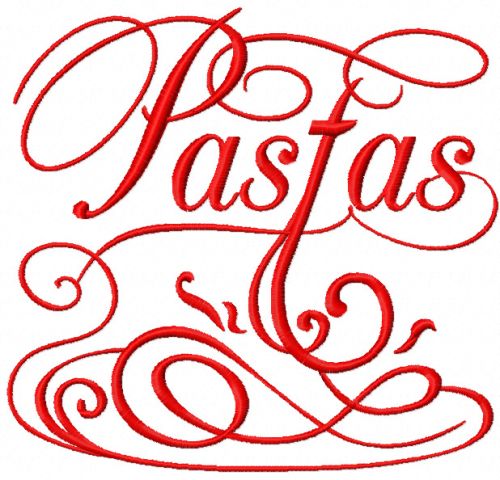 Pastas machine embroidery design