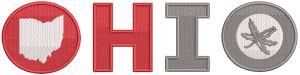 Ohio State art wordmark logo embroidery design