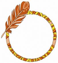 Hoop with feather embroidery design