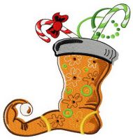 Christmas sock 5 embroidery design