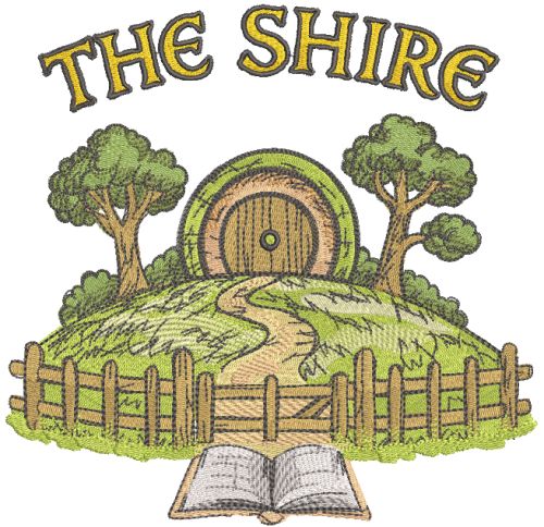 The Shire Hobbit home embroidery design