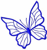 Diseño de bordado gratis de mariposa azul.