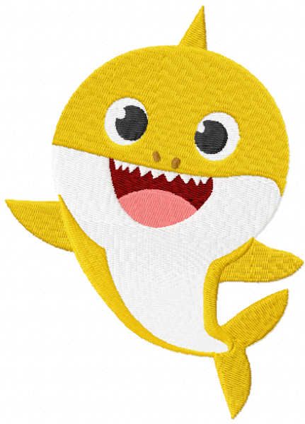 Baby shark embroidery design