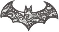 Batman lace effect embroidery design