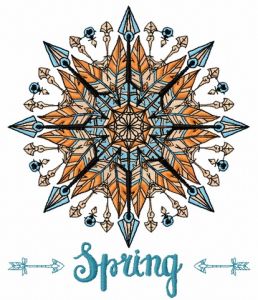 Spring amulet embroidery design