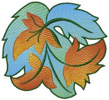 Swirl foliage embroidery design
