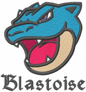 Blastoise head embroidery design