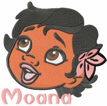 Cute Moana girl embroidery design