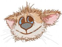 Happy cat smile embroidery design