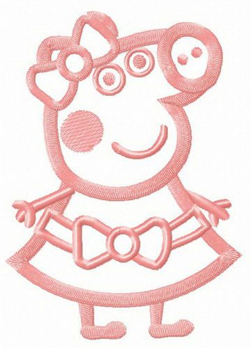 Beautiful Peppa pig machine embroidery design