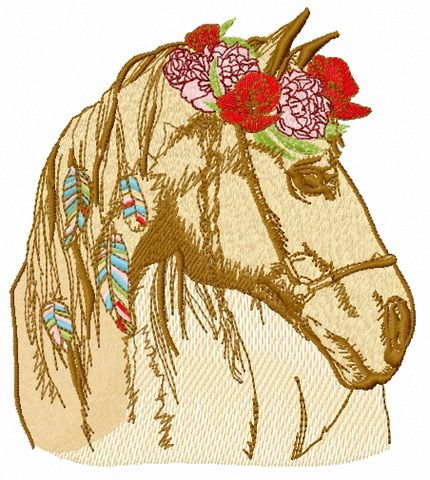 Romantic horse 8 machine embroidery design