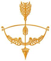 Bow and arrow 2 embroidery design