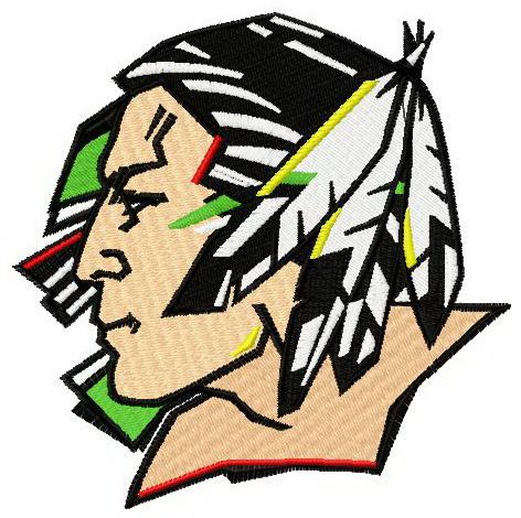 Fighting Sioux logo machine embroidery design