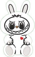 Labubu soft toy embroidery design