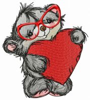 Reading Valentine card embroidery design