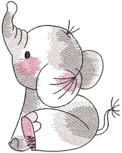 Child elephant embroidery design