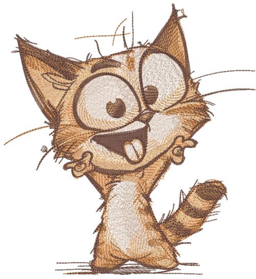 Cool and weird cat embroidery design
