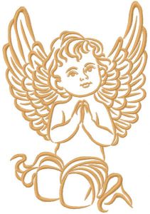 Desenho de bordado menino anjo