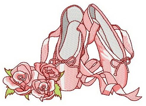 Pointe shoes machine embroidery design