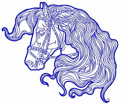 Romantic horse 2 machine embroidery design