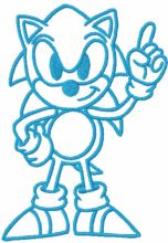 Sonic first one colored embroidery design