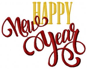 Happy New Year 2 embroidery design