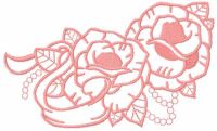 Pink rose free machine embroidery design 21