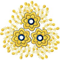 Golden flower free machine embroidery design
