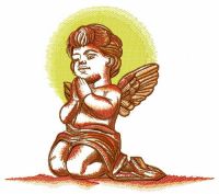 Praying angel embroidery design
