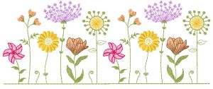 Floral border embroidery design