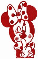 Romantic Minnie Mouse embroidery design