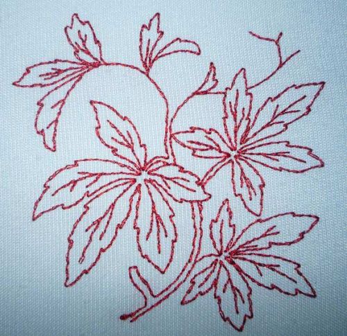 Redwork free machine embroidery design 1