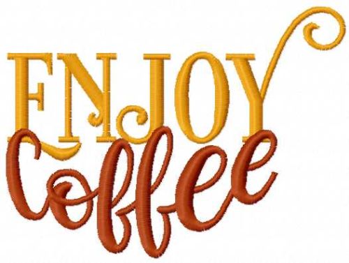 Enjoy coffee free embroidery design