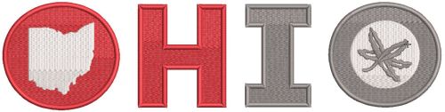 Ohio State art wordmark logo embroidery design