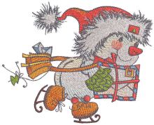 Christmas snowman postman embroidery design