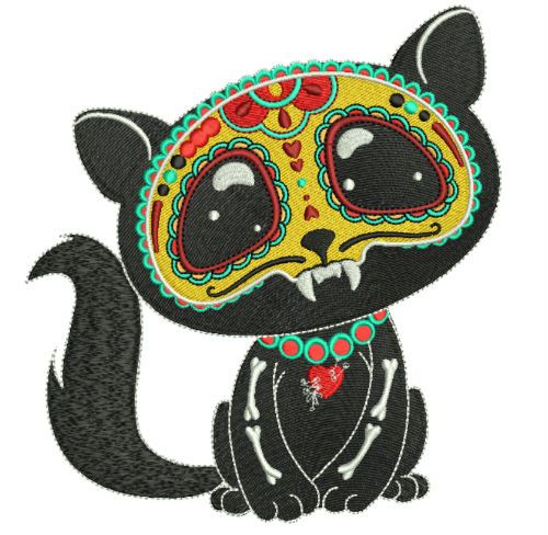 Vampire cat machine embroidery design